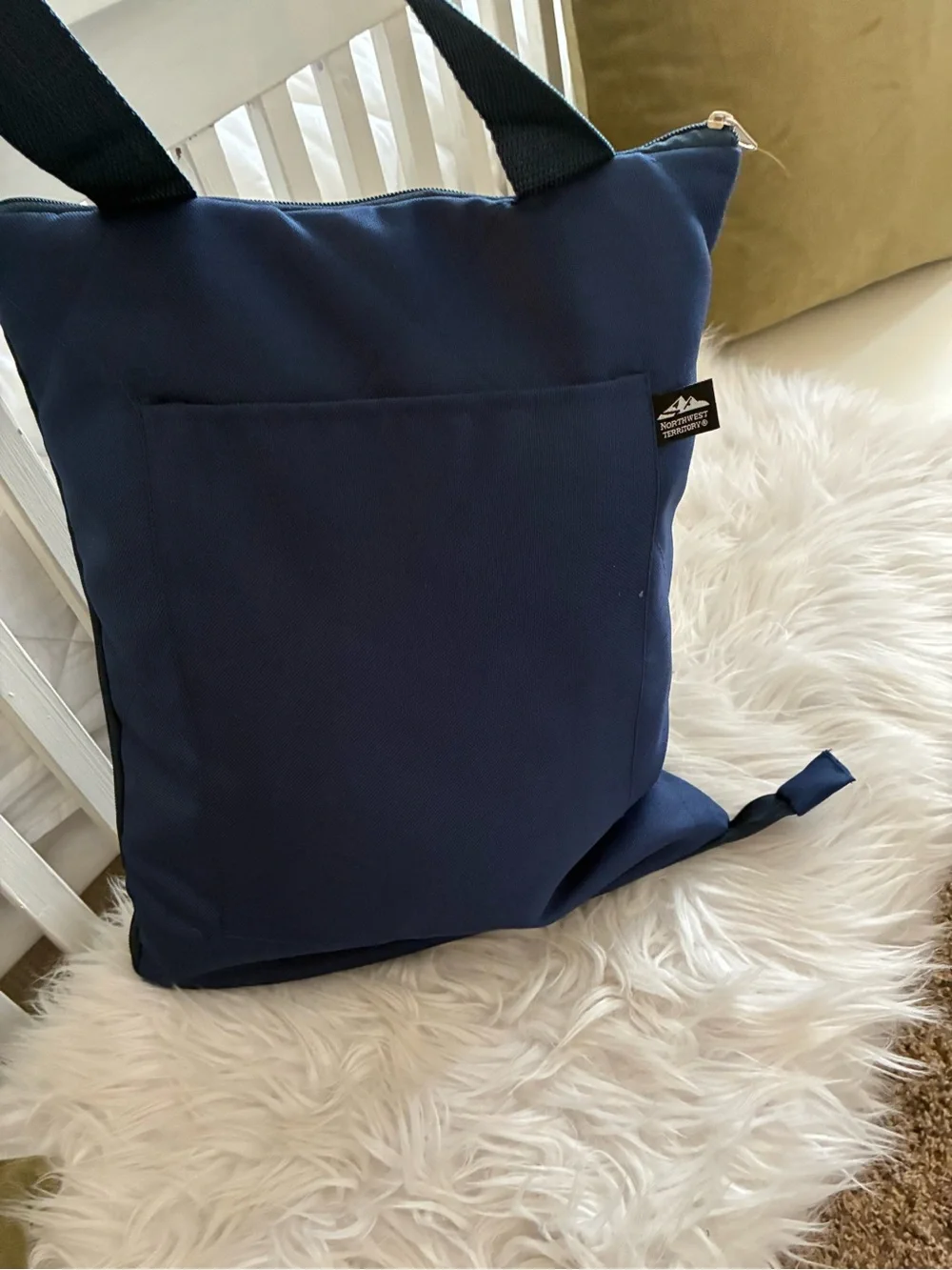 Northwest Territory Navy Blue Outdoor Picnic Blanket all in one tote/blanket.